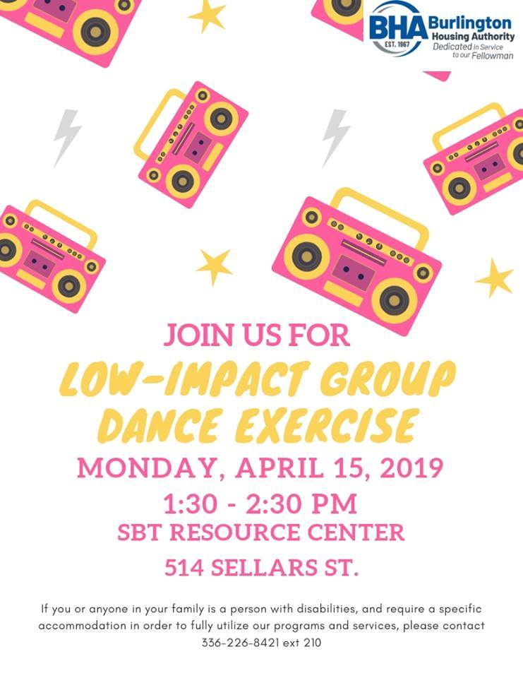 Exercise class event flyer - info below